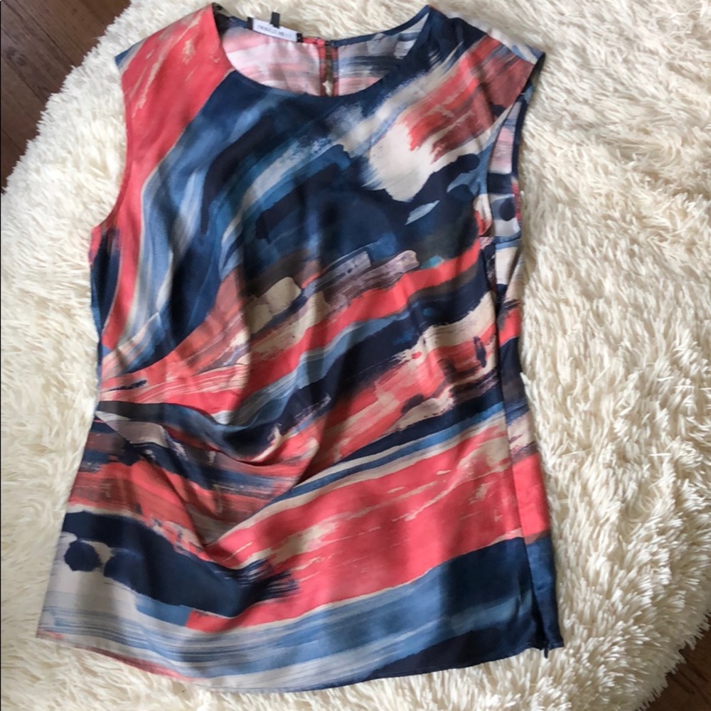 EUC Lafayette 148 Watercolor Silk Blouse